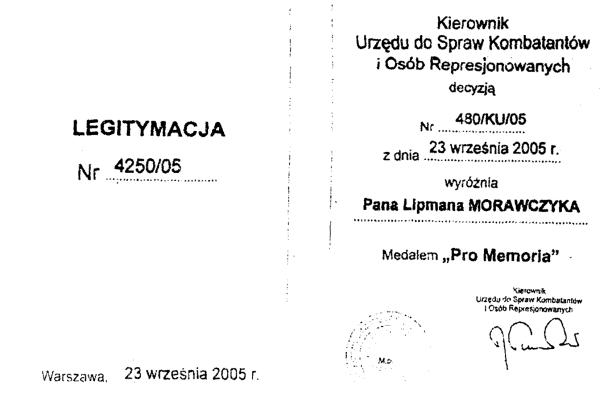 Polish Army Medal Certificate